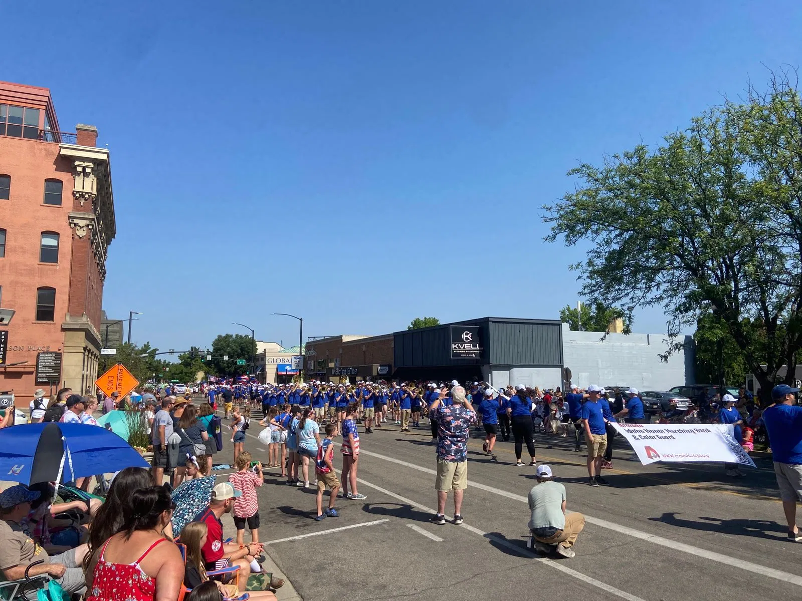 The Armada Community Marching band participating in the 2023 Boise 4th of July parade.