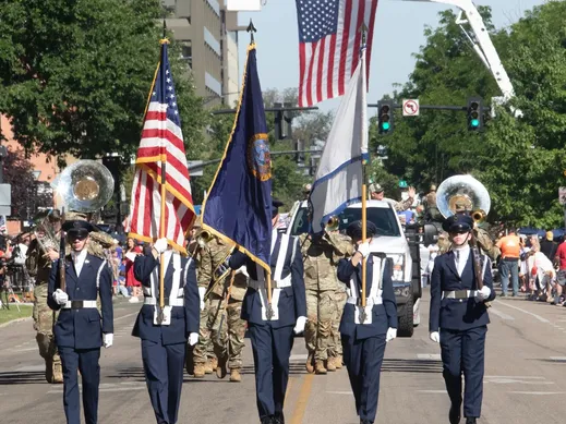 Civil Air Patorl Honor Guard Large US Flag in Background